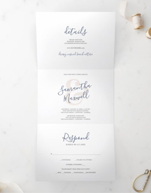 Modern Trifold Wedding Invitation