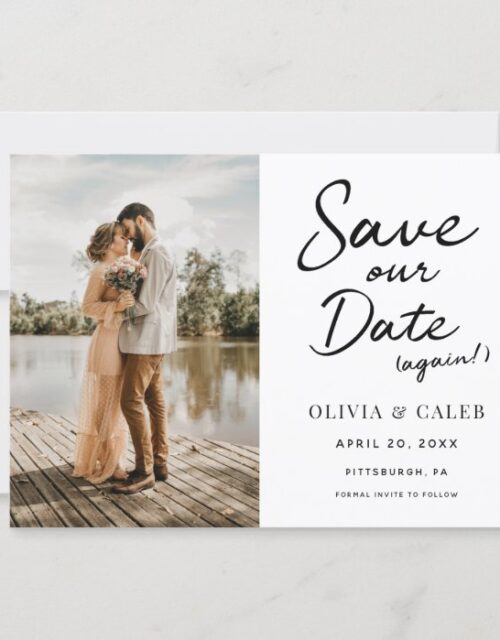 Modern Wedding Save our Date Again Invitation