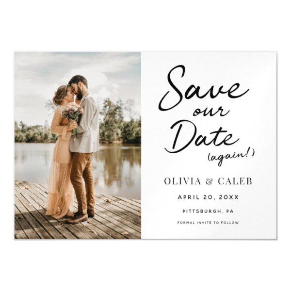 Modern Wedding Save our Date Again Magnetic Magnetic Invitation