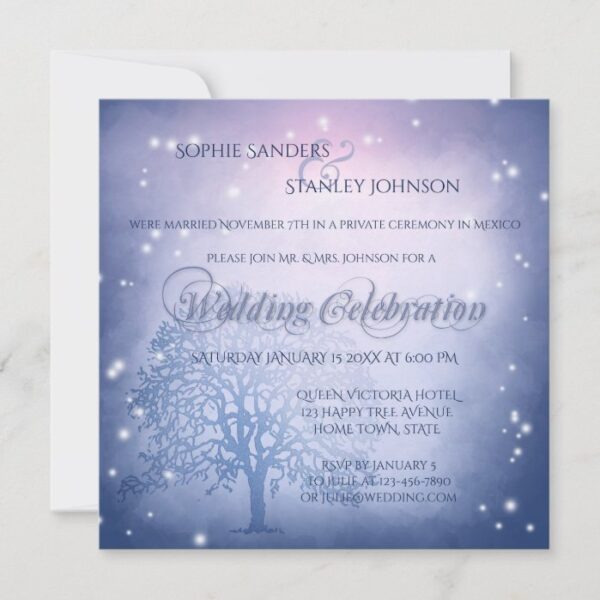 Mystical Snow Winter After Wedding Invitation
