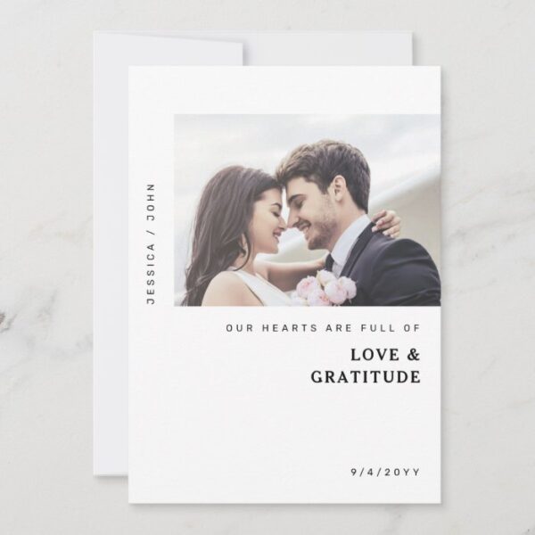 Our Hearts are Full of Love and Gratitude Wedding Thank You Card