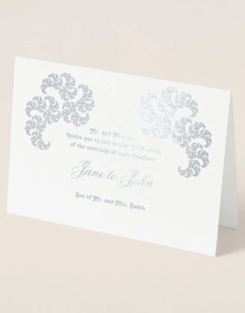 Paisley-Like Fractal Art Design Foil Card