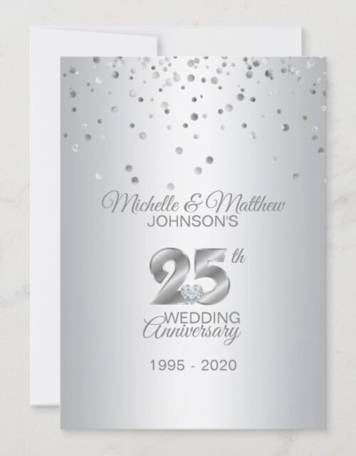 Personalized 25th Silver Wedding Anniversary Invitation