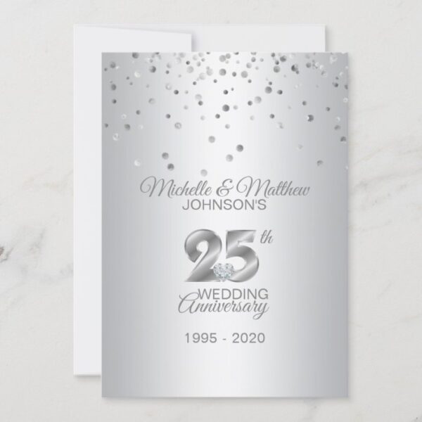 Personalized 25th Silver Wedding Anniversary Invitation