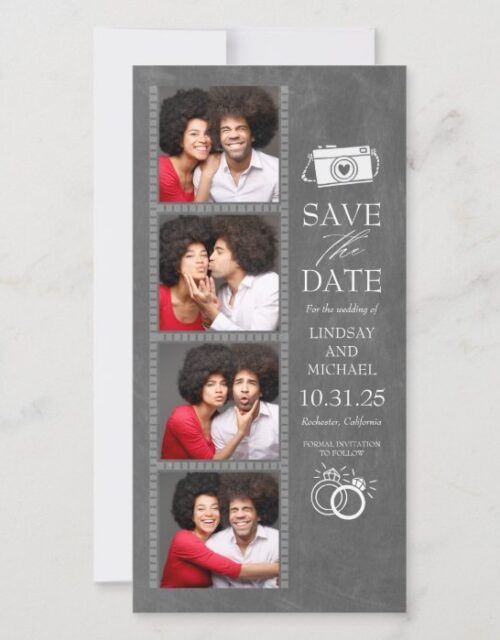 Photo Booth Bookmark Themed Cute Save the Date