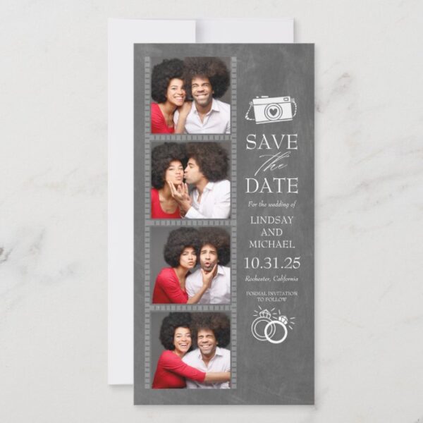 Photo Booth Bookmark Themed Cute Save the Date