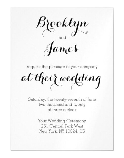 Plain White Wedding Invitations Magnets