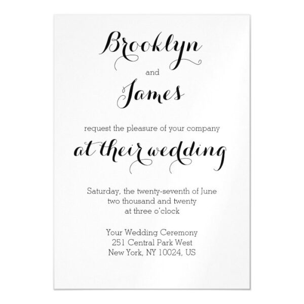 Plain White Wedding Invitations Magnets