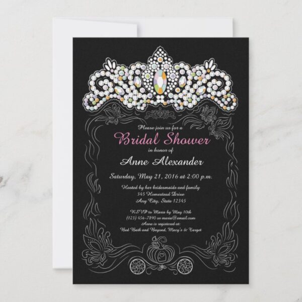 Princess Diamond Tiara Bridal Shower Invitations