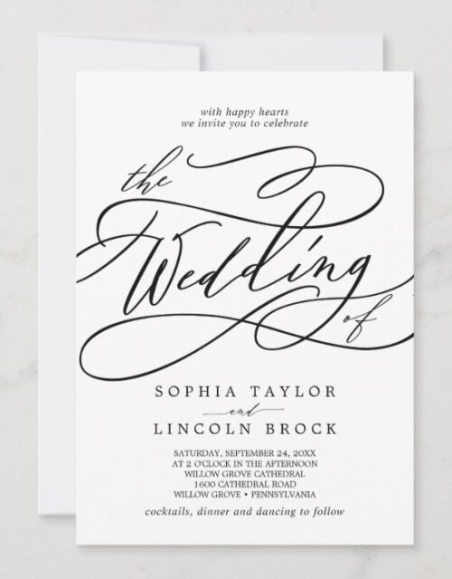 Romantic Calligraphy | Flourish The Wedding Of Invitation