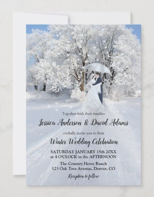 Romantic Winter Wonderland Wedding Invitation