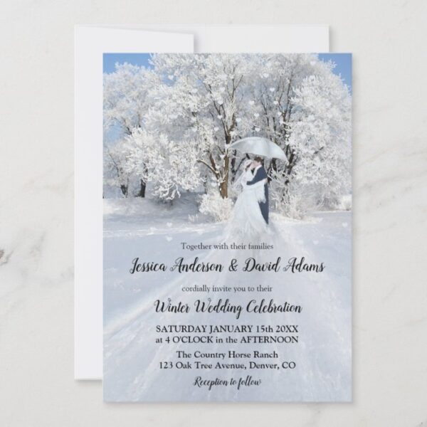 Romantic Winter Wonderland Wedding Invitation