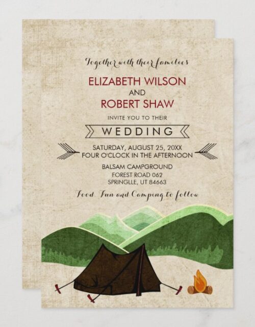 Rustic Camping Wedding Invitations
