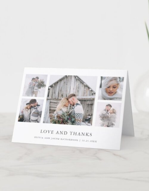 Rustic Chic | Photo Grid Wedding Thank You Card