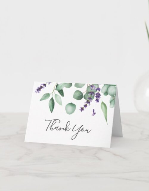 Rustic Lavender and Eucalyptus Thank You Card