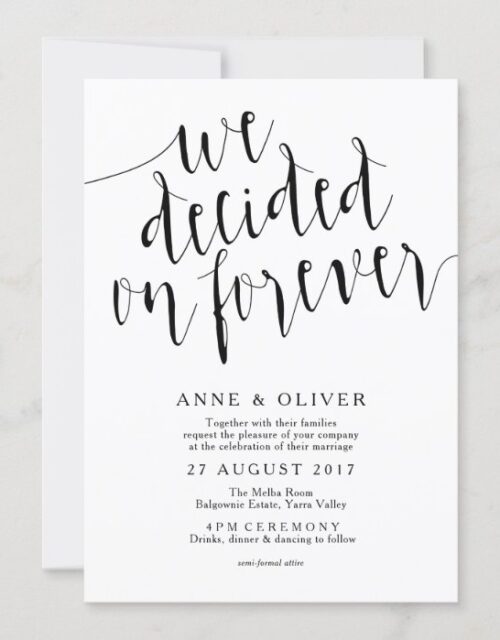 Rustic Wedding Invitation | We Decided on Forever