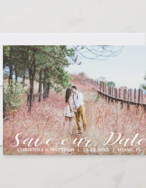 SAVE OUR DATE Wedding  4 PHOTOS Collage White Save The Date