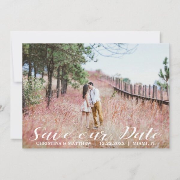 SAVE OUR DATE Wedding  4 PHOTOS Collage White Save The Date
