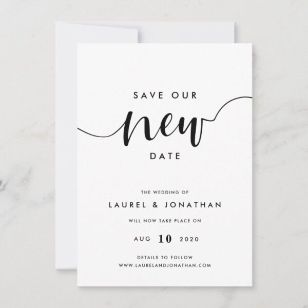 Save Our New Date Wedding Postponement Save The Date