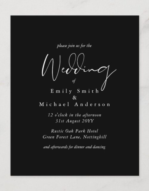 Script Black White Typography Simpl Budget Wedding