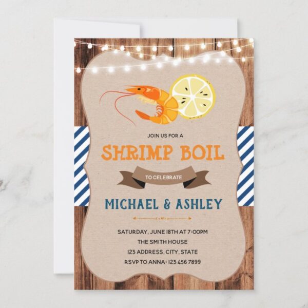 Shrimp boil theme party invitation