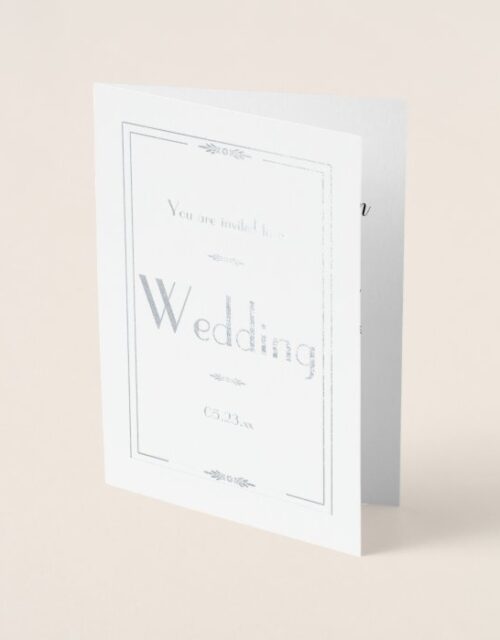 Silver Foil Wedding Invitation Card