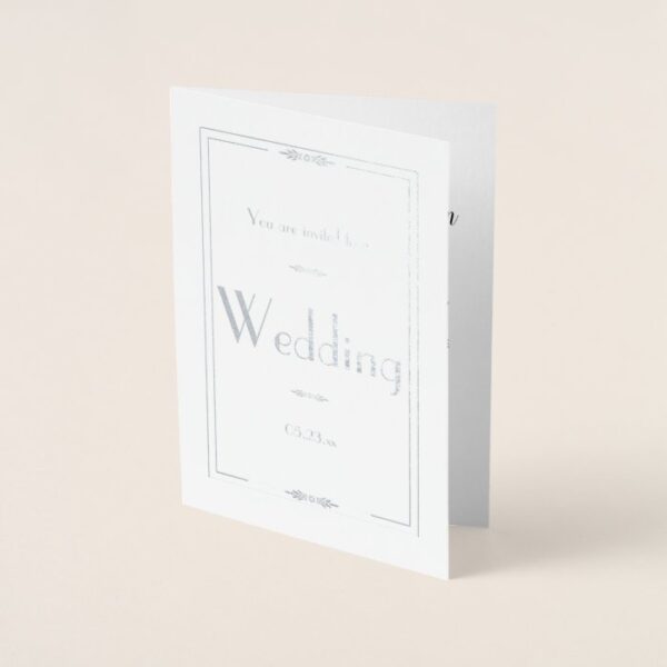 Silver Foil Wedding Invitation Card