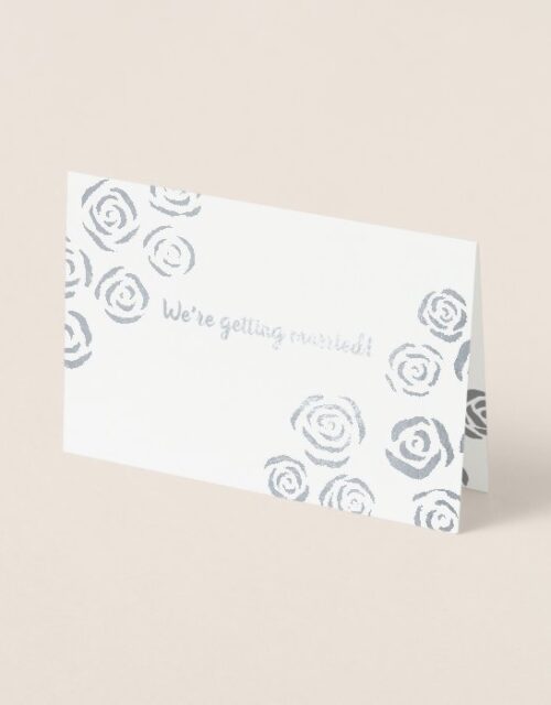 Silver Roses Foil Card