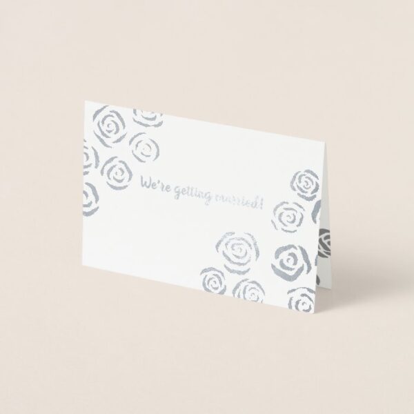 Silver Roses Foil Card