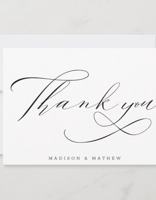 Simple Elegant Modern Calligraphy Script Thank You Card