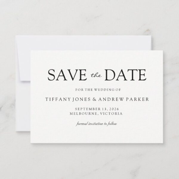 Simple Elegant Modern Script Wedding Save the date