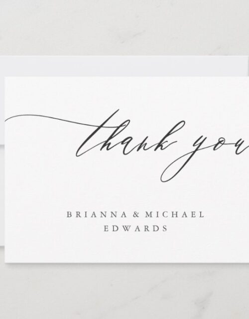 Simple Modern Calligraphy Thank You Card