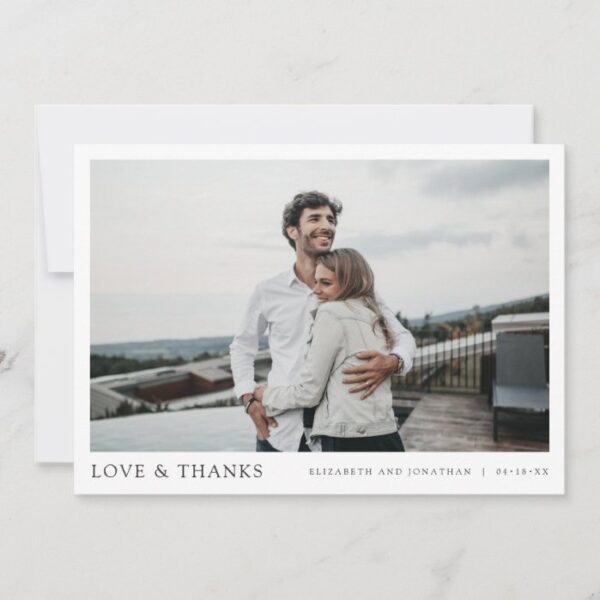 Simple Modern Photo Thank You Wedding Card