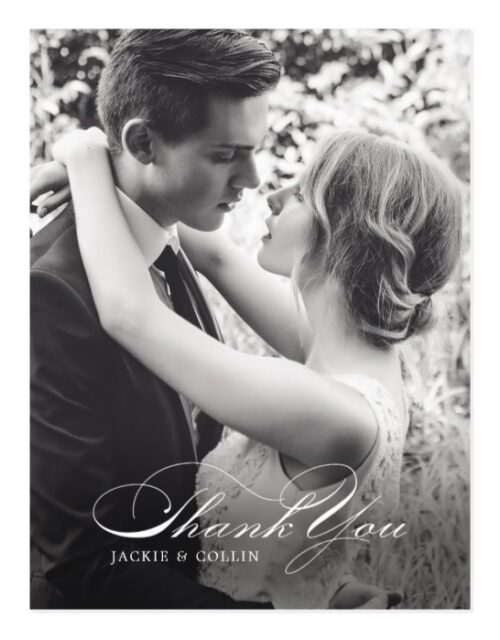 Simple Thank You Wedding Postcard