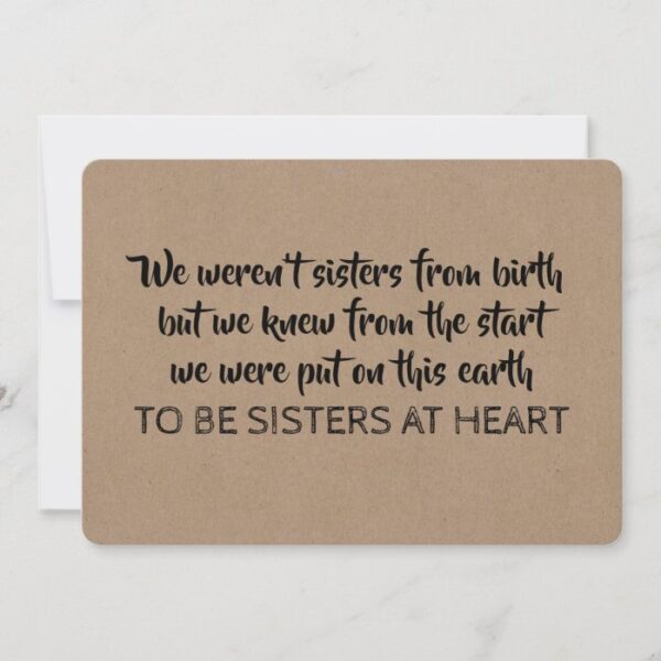 Sisters at Heart - Will You Be My Bridesmaid Invitation