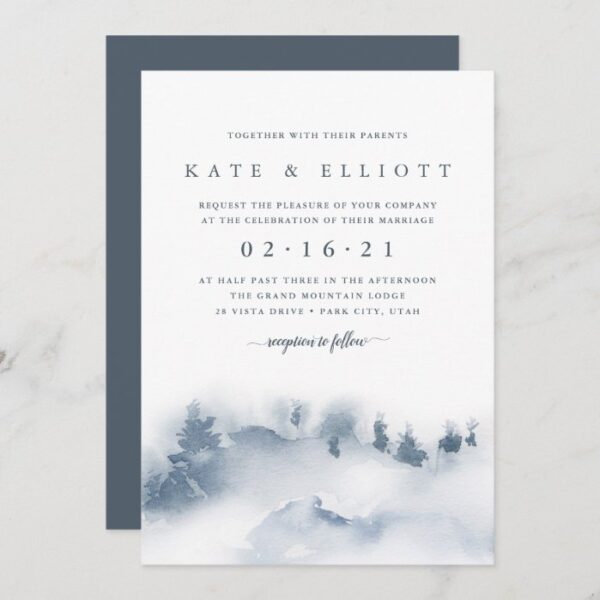 Snowbound | Winter Watercolor Wedding Invitation