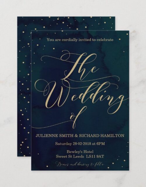 Snowy Night Elegant Winter Wedding Invitation