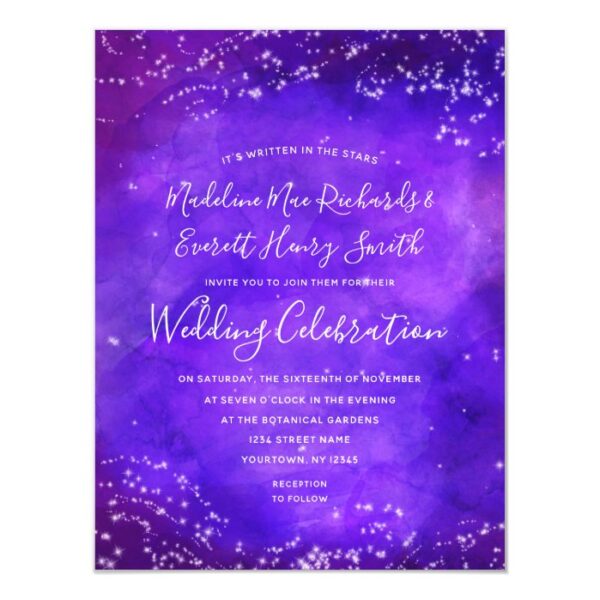 Starry Night Galaxy Magnetic Wedding Invitation