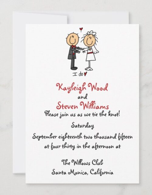 Stick Figure Wedding Invitation
