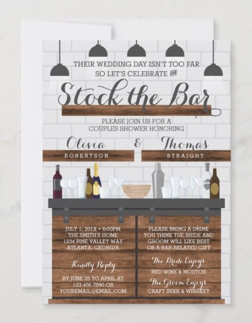 Stock the Bar Shower, Farmhouse Style Invitation