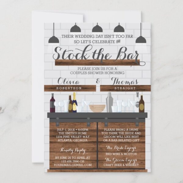 Stock the Bar Shower, Farmhouse Style Invitation
