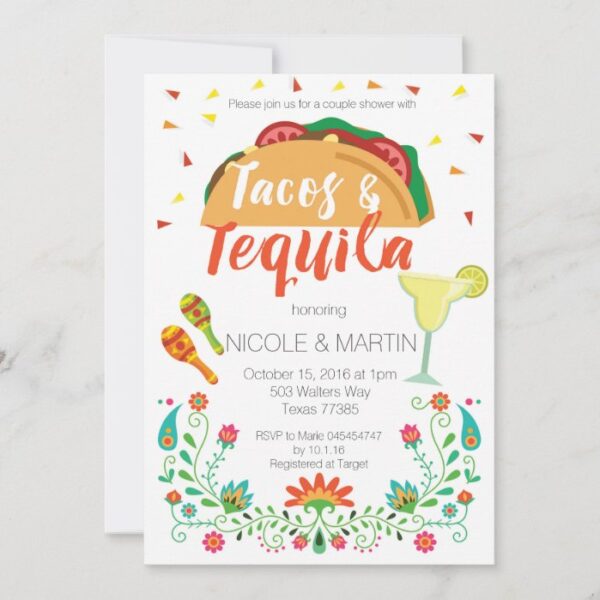 Tacos and Tequila Couple Shower Invitation