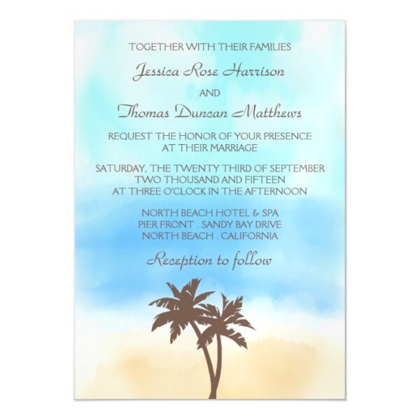 The Watercolor Beach Wedding Collection Magnetic Invitation
