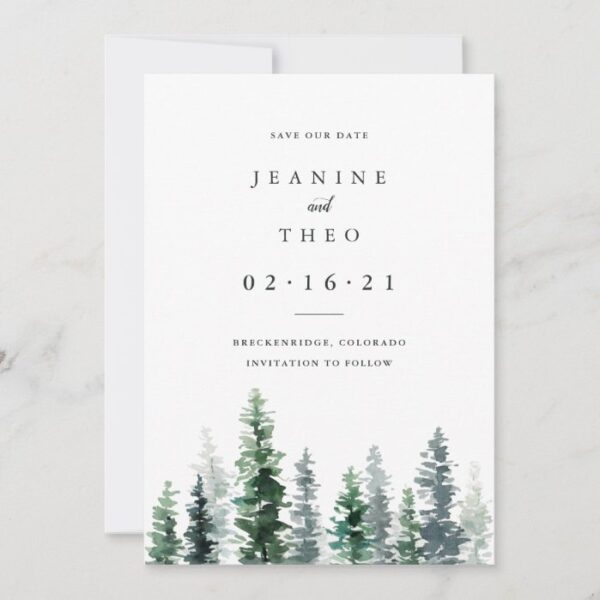 Timber Grove | Winter Watercolor Save the Date