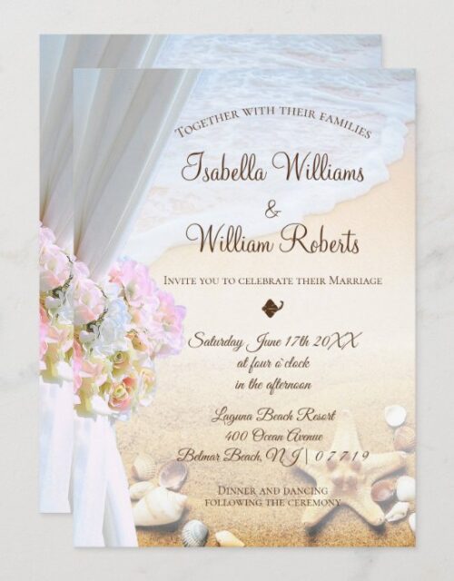 Tropical Beach Starfish Wedding Invitation