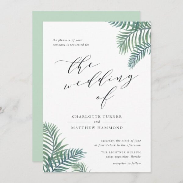Tropical Foliage Wedding Invitation