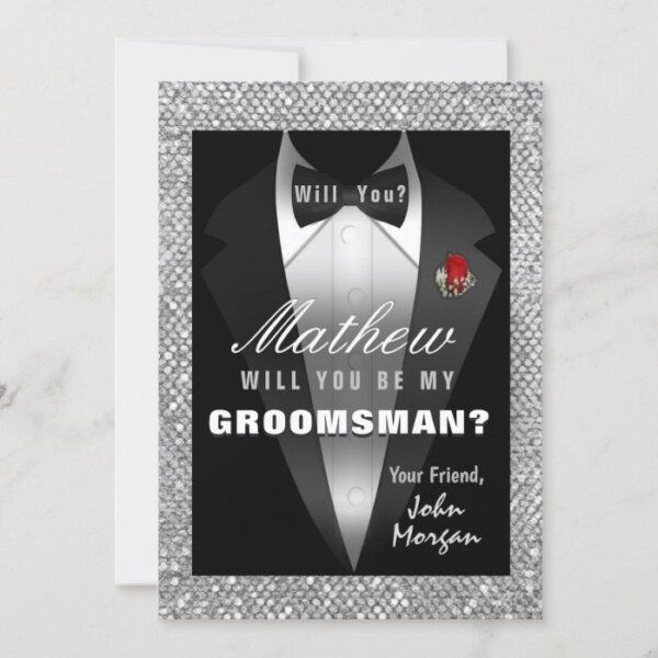 Tuxedo Be My Groomsman Invitation