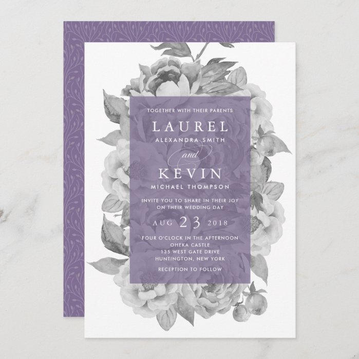 Vintage Floral Wedding Invitation | Violet