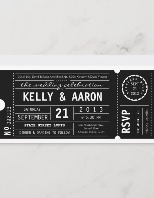 Vintage Playbill Theater Ticket Wedding Invitation