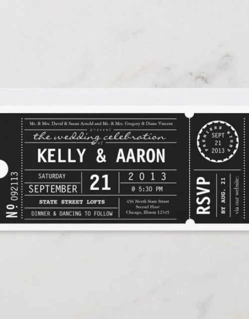 Vintage Playbill Theater Ticket Wedding Invitation
